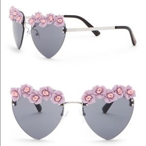 Betsey Johnson Floral Heart Aviator Sunglasses!